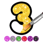 Logo of Glitter Number and letters coloring android Application 